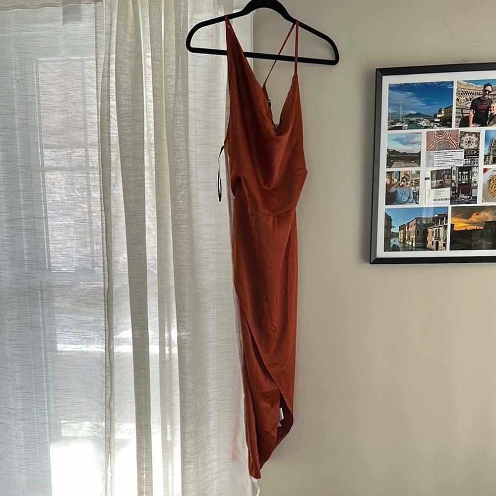 Elegant Rust Slip Dress